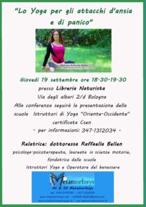 Bologna 19 Settembre 2019 – Lo yoga per gli attacchi d’ansia e di panico