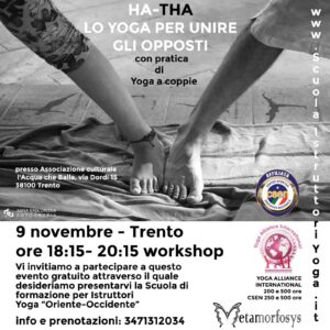Trento 9 Novembre 2019 – Lo yoga per unire gli opposti