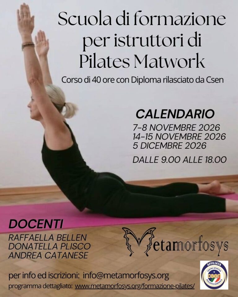 Scuola di formazione per Istruttori di Pilates Matwork: da novembre 2026