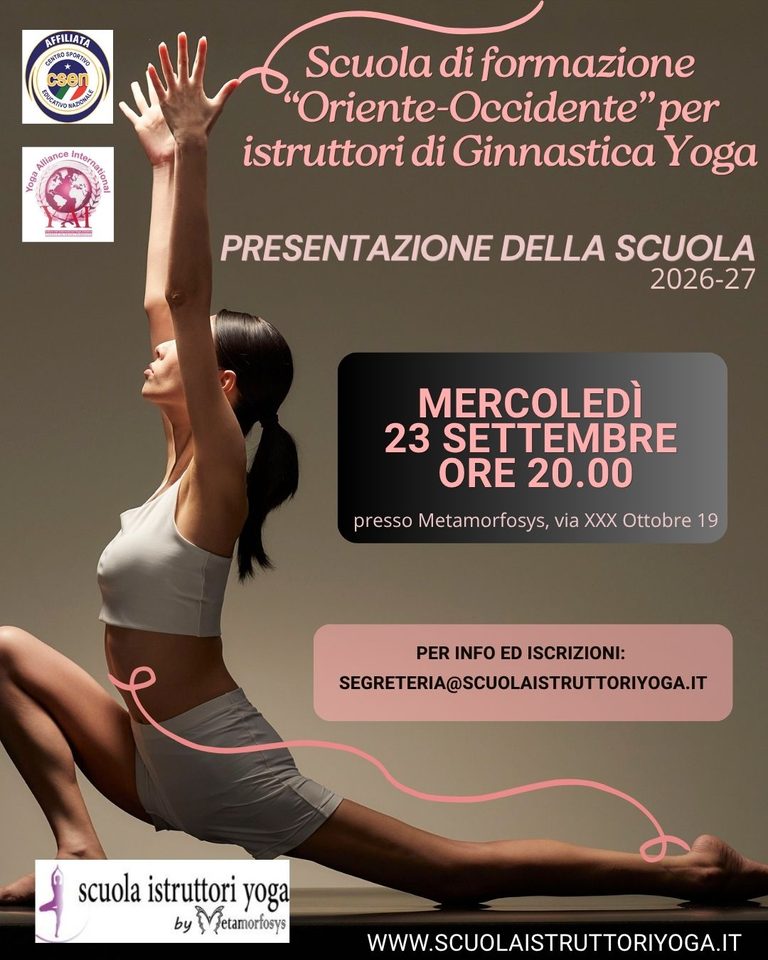 23 settembre – Presentazione della Scuola di formazione “Oriente-Occidente” per Istruttori di Yoga